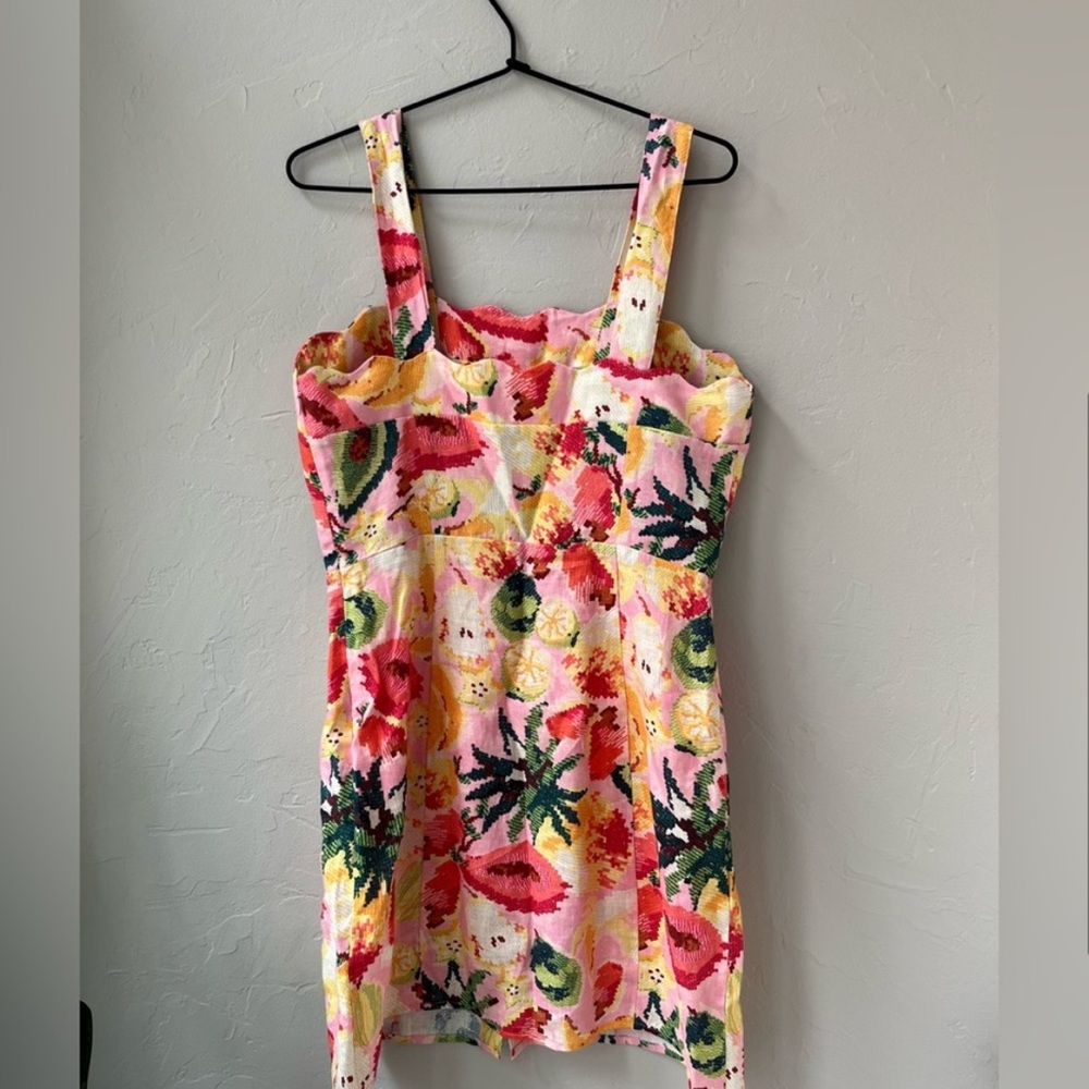 Farm Rio Frutas Linen Dress | Boho Dress | Colorful Dress | Mini Dress | Floral - Picture 2 of 6